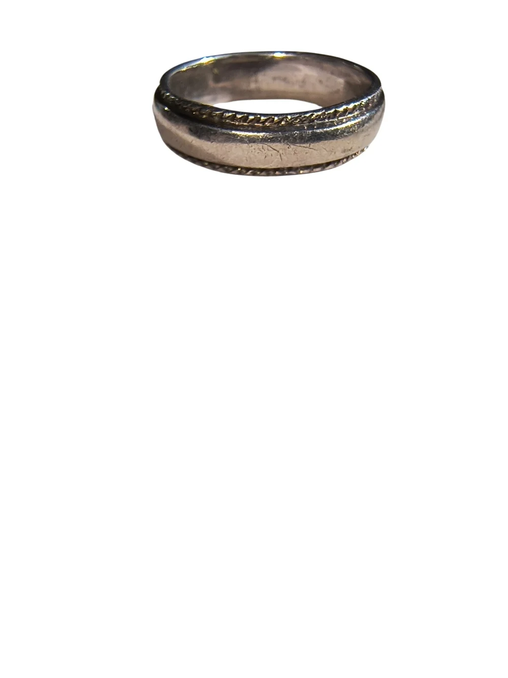 Sterling Silver Braided Edge Wedding Or Stackable Band Ring